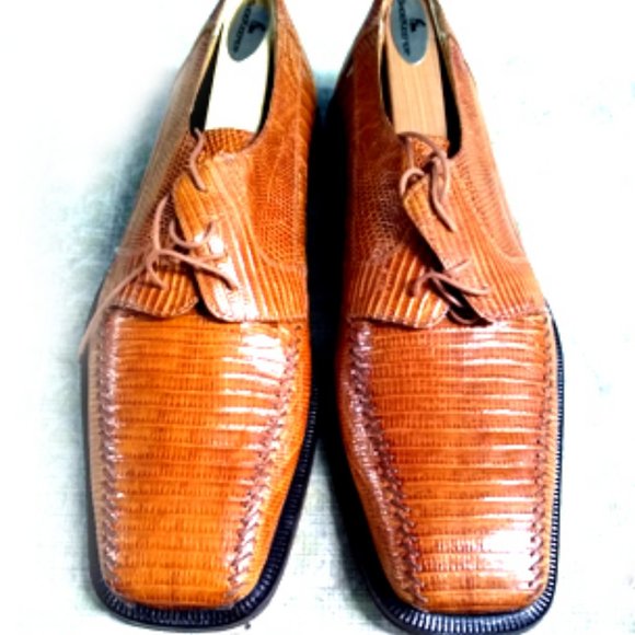 New Rare & Unique Hand-made Real Lizard Leather Shoes & Belt Set main image 5